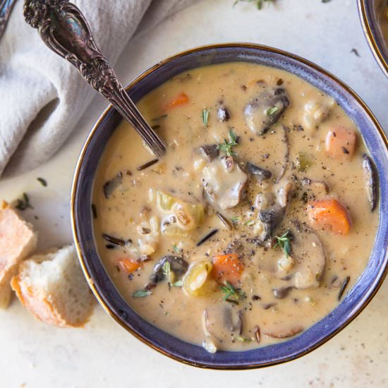 Creamy Mushroom Wild Rice Soup