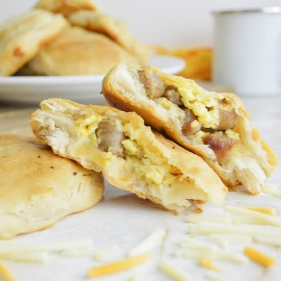 Sausage Egg Cheese Stuffed Biscuits
