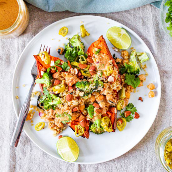 Thai Stuffed Sweet Potatoes