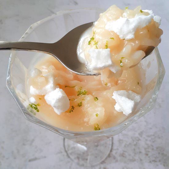 Coconut lime rice pudding