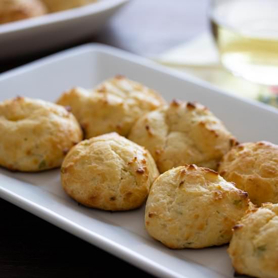 Gougeres with Cheese and Scallions
