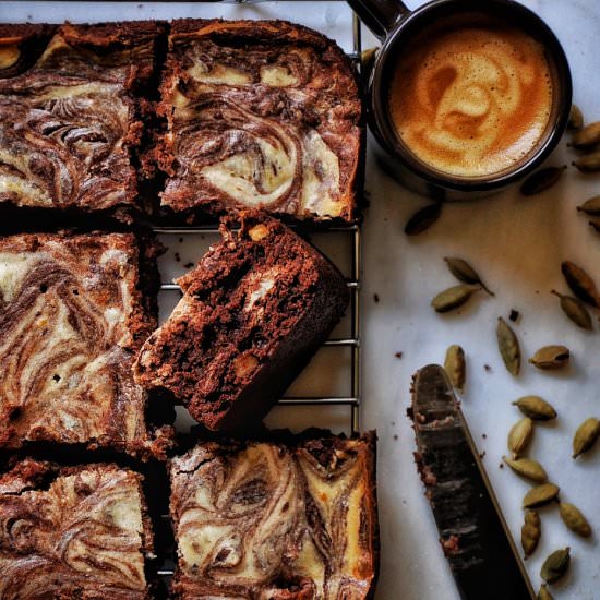 Cardamom Cream Cheese Fudge Brownie