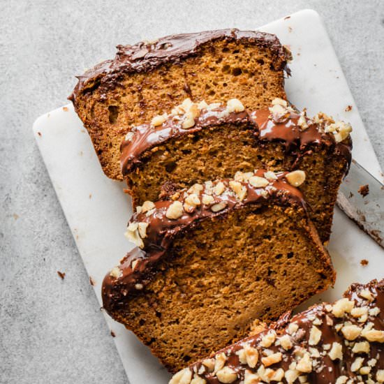 Chocolate Glazed Pumpkin Loaf