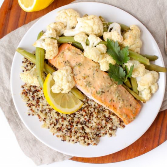 Lemon Dijon Sheet Pan Salmon