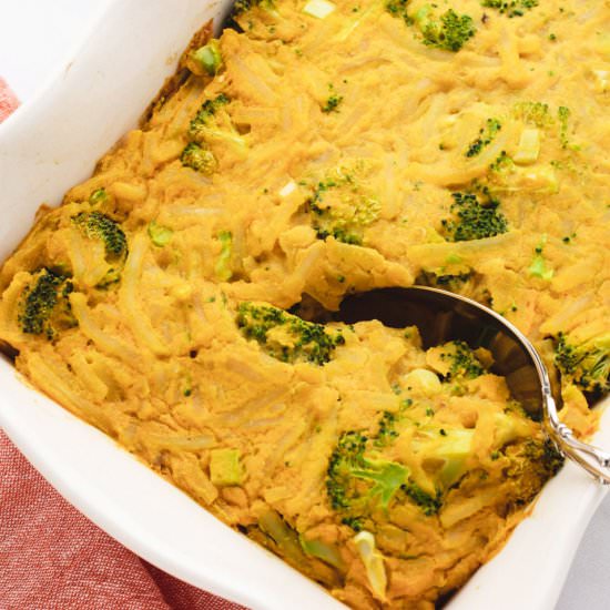 Vegan Broccoli Hash Brown Casserole