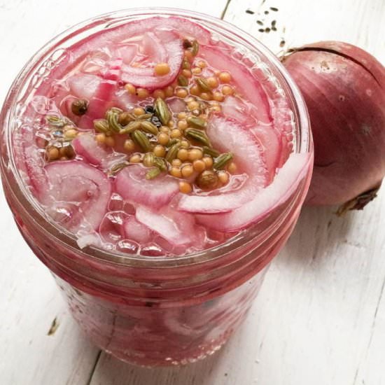 Easy red onion preserve
