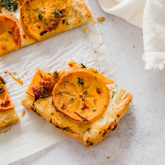 Spicy Persimmon Harissa Tart