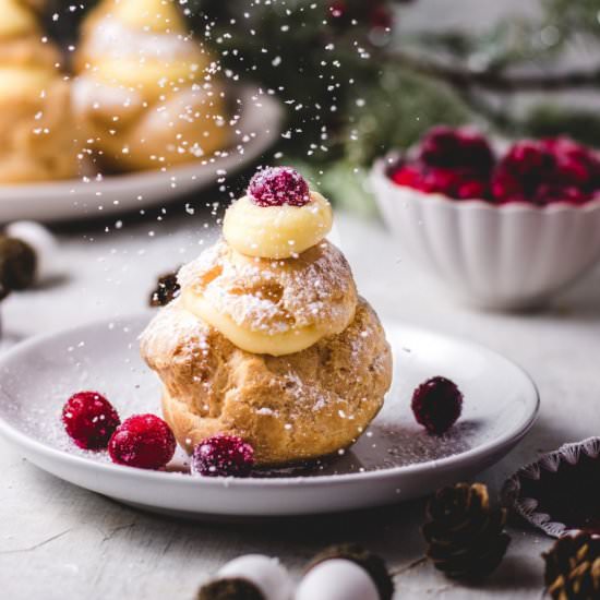 Cranberry Almond Cream Puffs