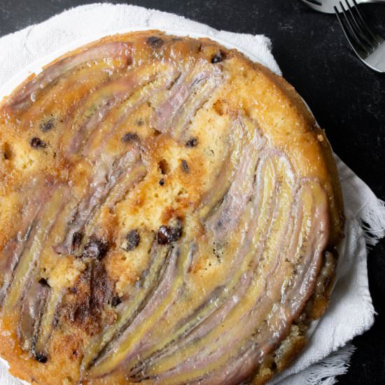 Banana Chocolate Upside Down Cake