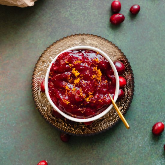 Orange Maple Cranberry Sauce