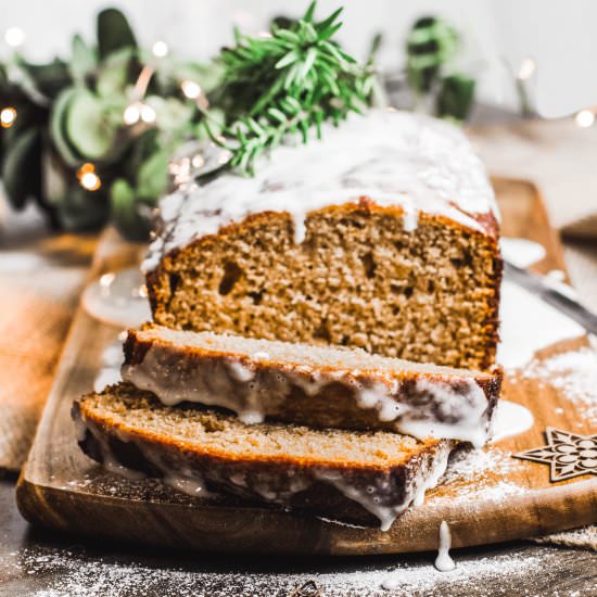 Gingerbread Cake with Eggnog Glaze