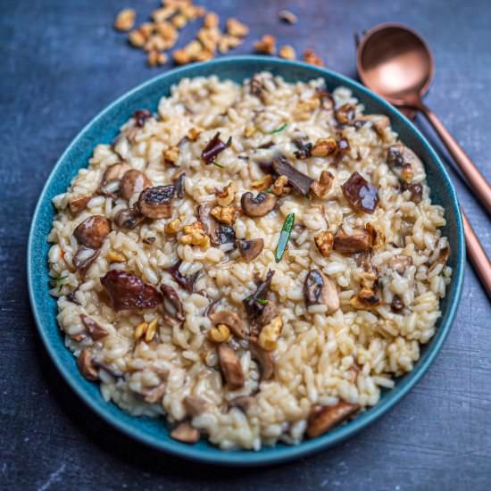 Mushroom and Walnut Risotto