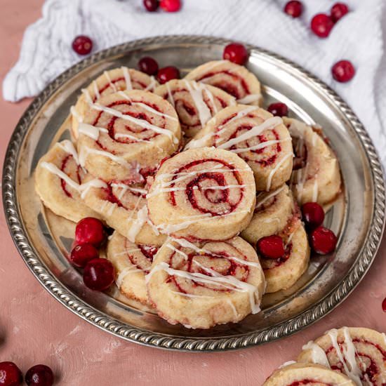 Cranberry Orange Pinwheel Cookies
