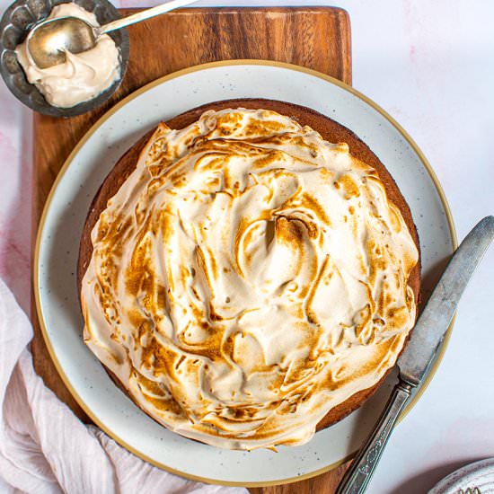 Sweet potato cake with marshmallow