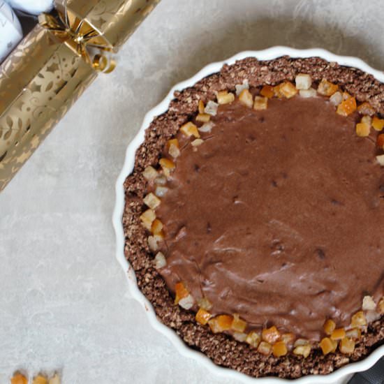 Vegan Chocolate Orange Custard Pie