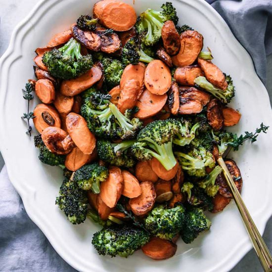 Roasted Broccoli and Carrots