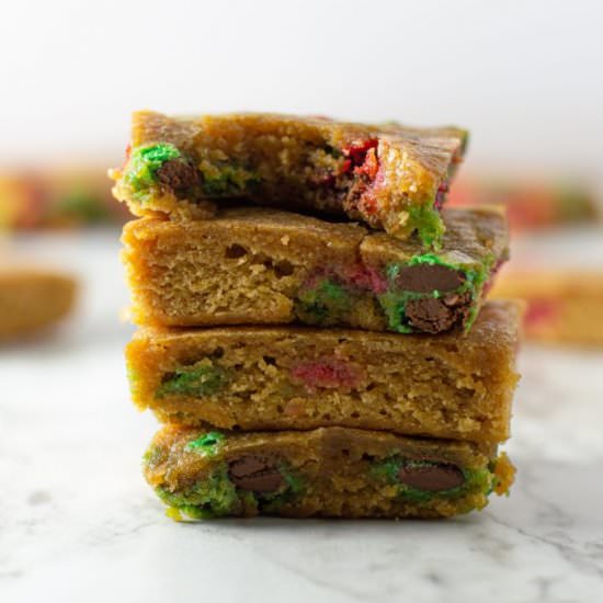 Christmas M&M Blondies