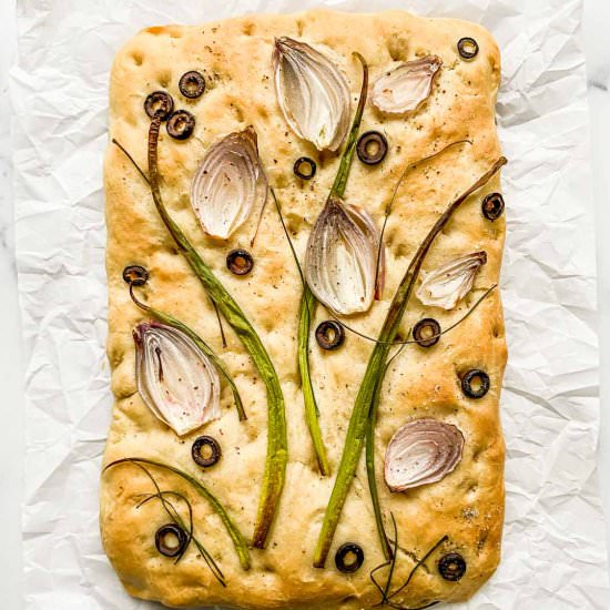Decorated Focaccia Bread