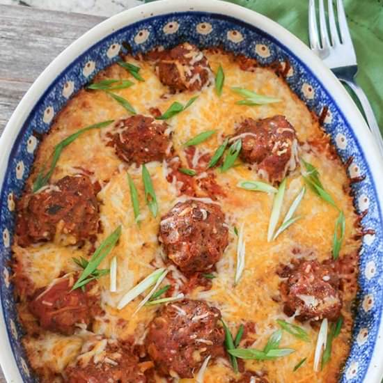 Italian Meatballs & Rice Casserole