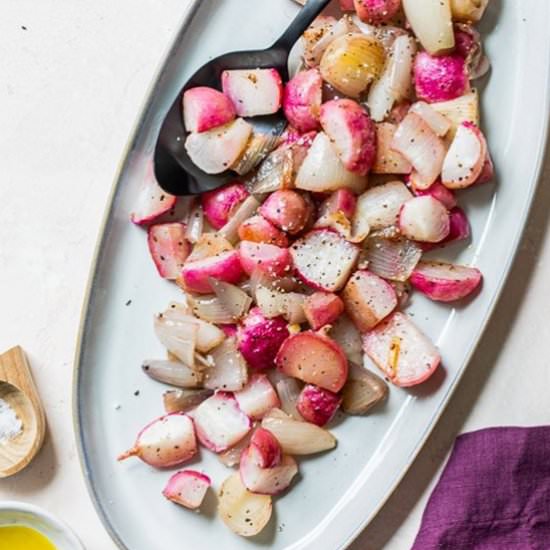 Roasted Radishes With Onions