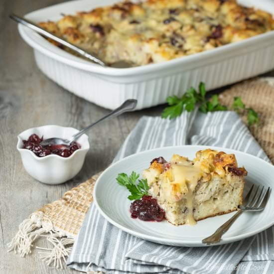 Leftover Turkey Dinner Strata