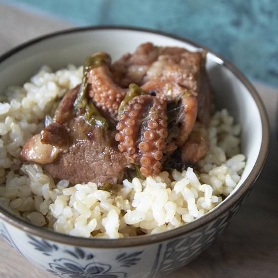 Braised pork with shiju octopus
