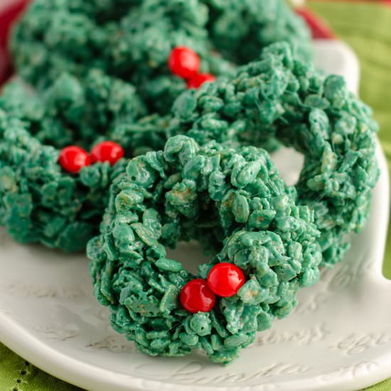 rice krispies wreaths