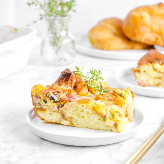 Ham and Cheese Croissant Casserole