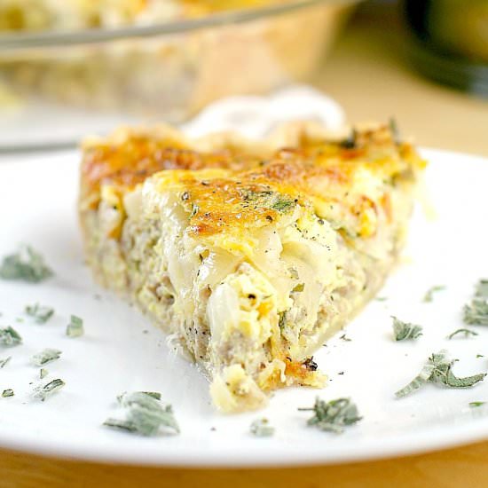 Caramelized Onion Sausage Quiche