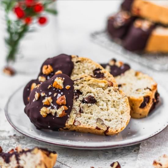 Vegan Chocolate Pecan Biscotti
