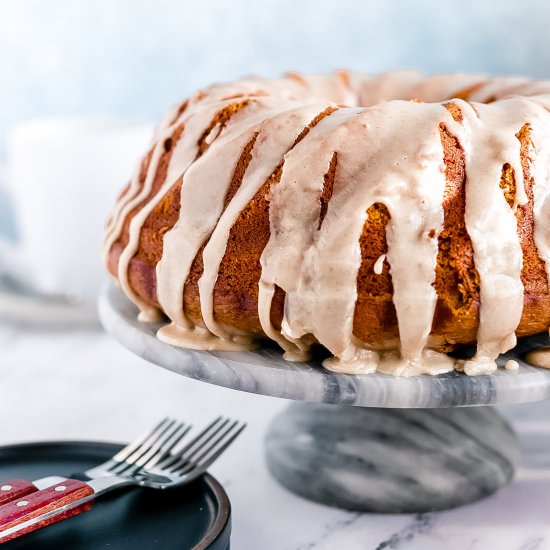 Bourbon Pumpkin Walnut Bundt Cake