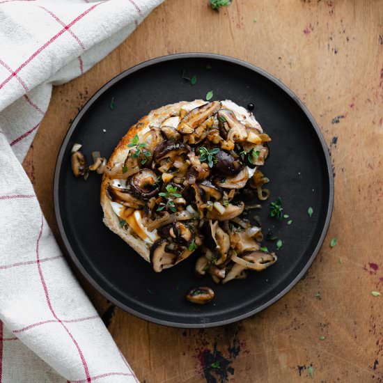 Whipped Goat Cheese Shiitake Toast