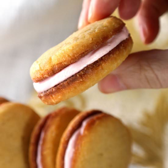 Strawberry Cream Sandwich Cookies