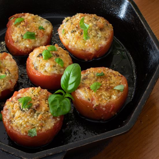 Mozzarella and Basil Stuffed Tomato