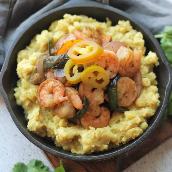 Shrimp & Cauliflower Grits