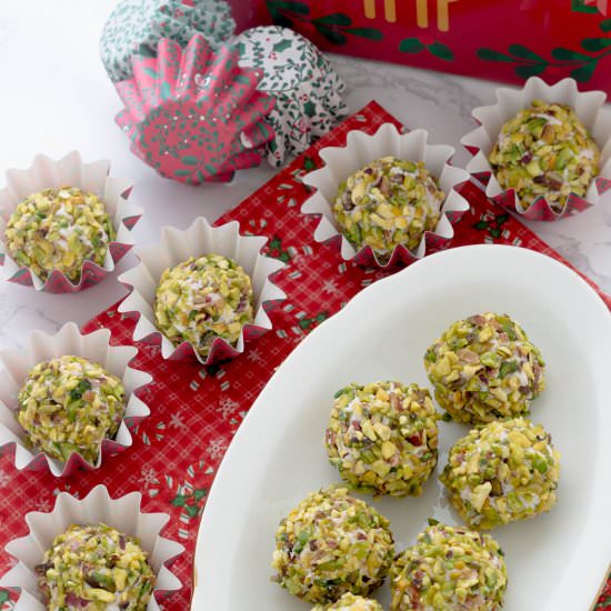 Pistachio covered balls