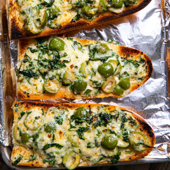 Loaded Olive Cheese Bread