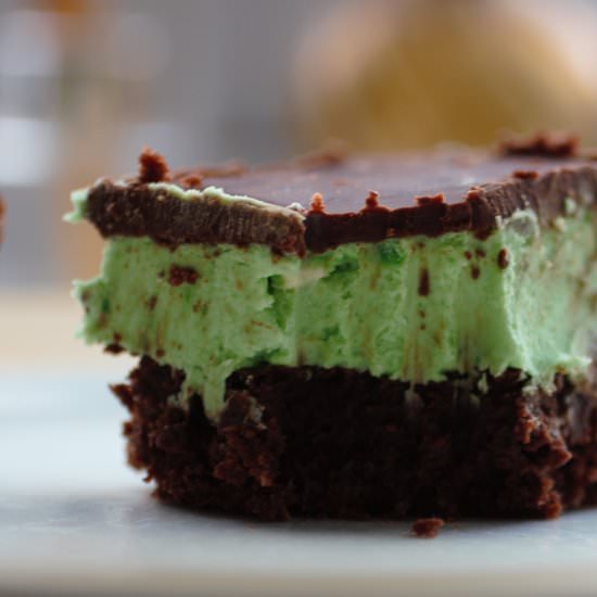 3 Layer Mint Chocolate Brownies