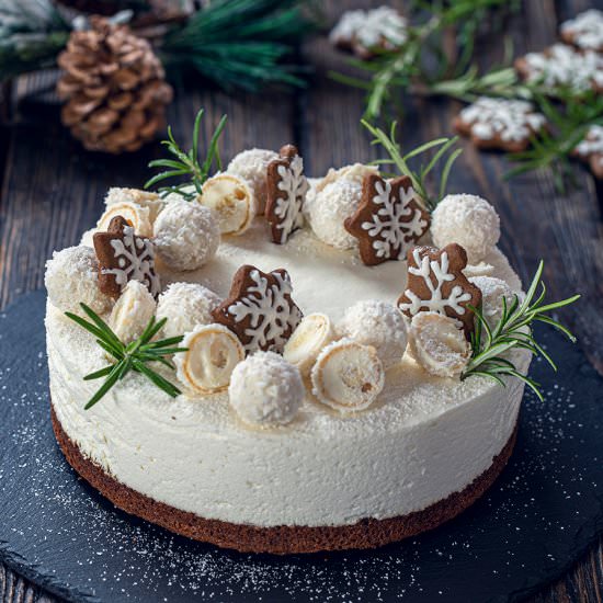 Gingerbread Coconut Christmas Cake