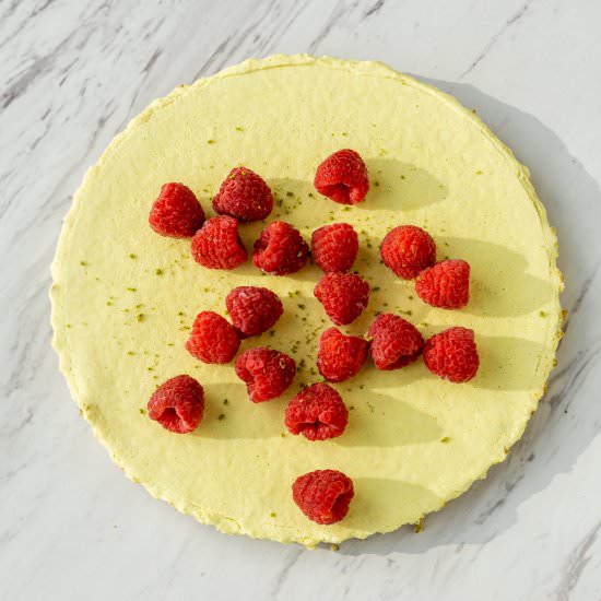 Vegan Lime Raspberry Tart (No-Bake)