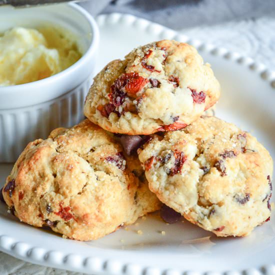 Chocolate Cranberry Scones