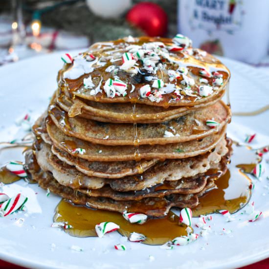 Chocolate Chip Peppermint Pancakes
