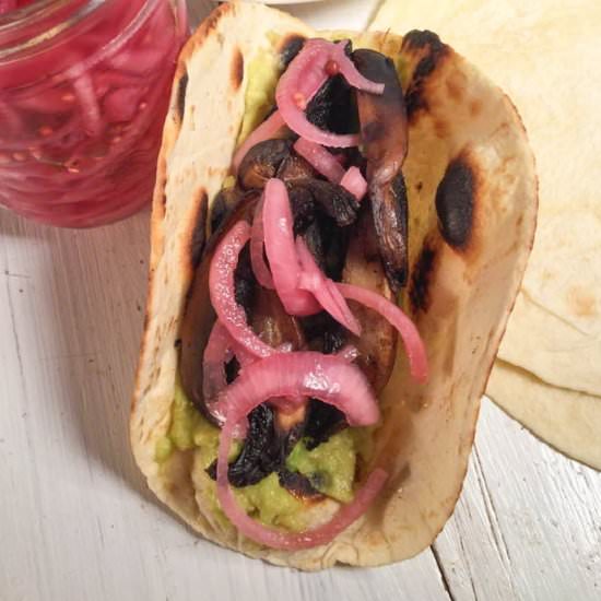 Easy mushroom & avocado tacos