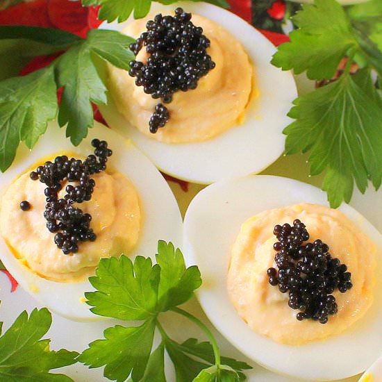 Crab Stuffed Deviled Eggs