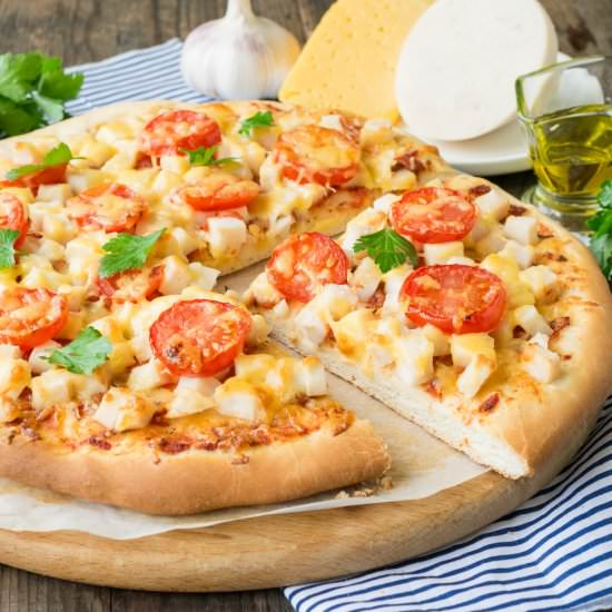 Ham and Cheese Pizza