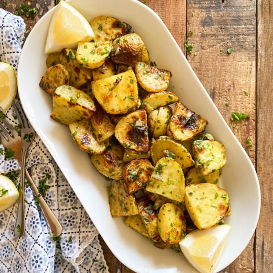 Lemon Garlic Spanish Potatoes