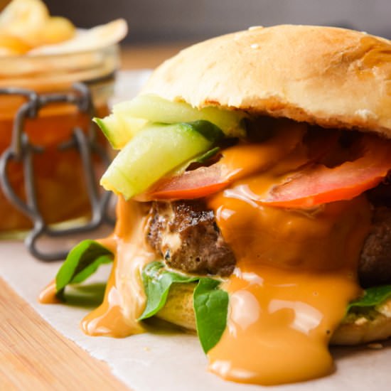 Kimchi Beef Burgers & Kimchi Sauce