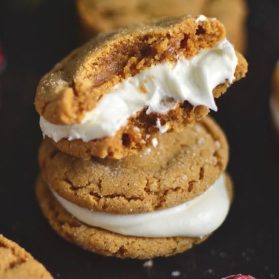 Chewy Gingerbread Sandwich Cookies