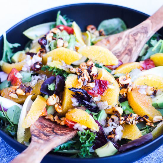 Orange Salad w/ Honeyed Hazelnuts