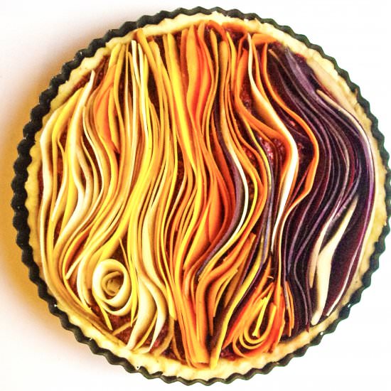 Vegan root vegetables pie